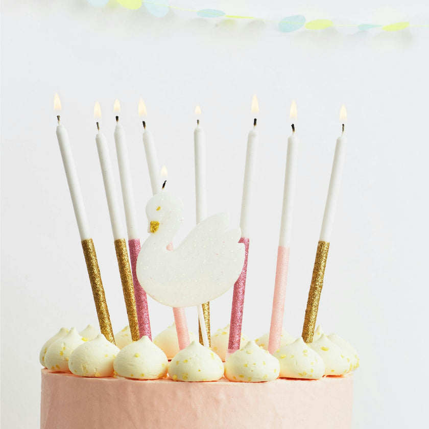 Multicolor Dipped Glitter Candles