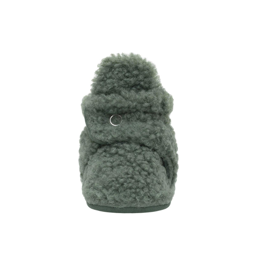 Sherpa Olive Snap Bootie