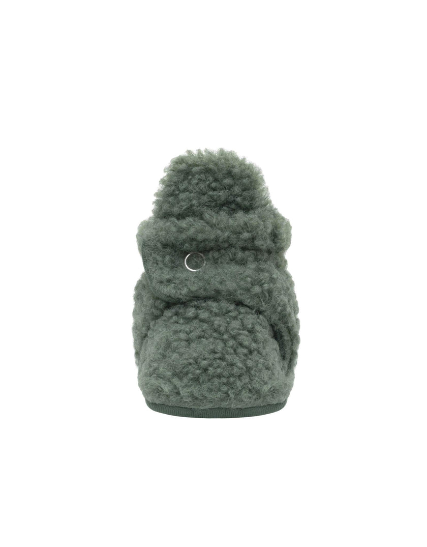 Sherpa Olive Snap Bootie