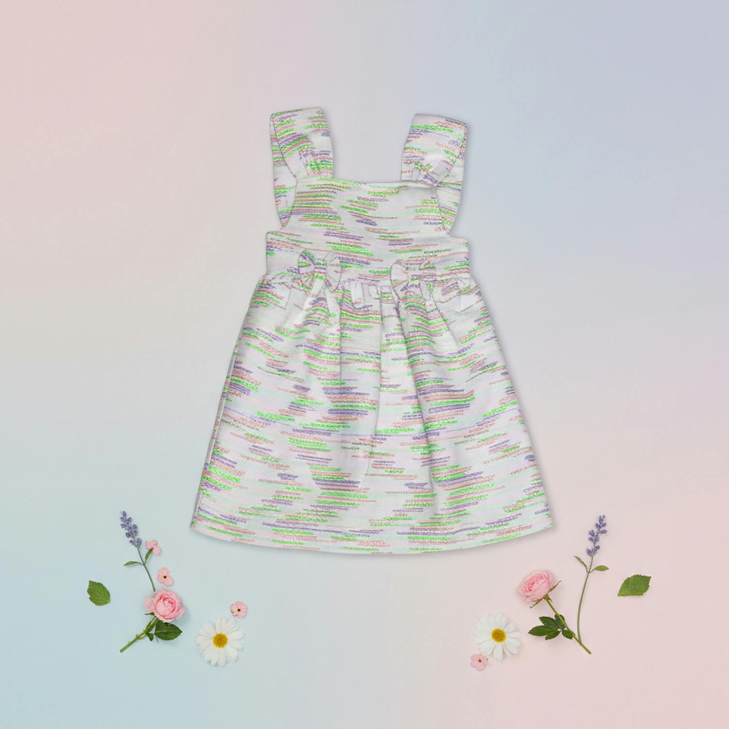 Desiree Baby Dress Sleeveless, Lilac Pistachio