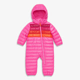 Baby lightweight puffer suit in stripe