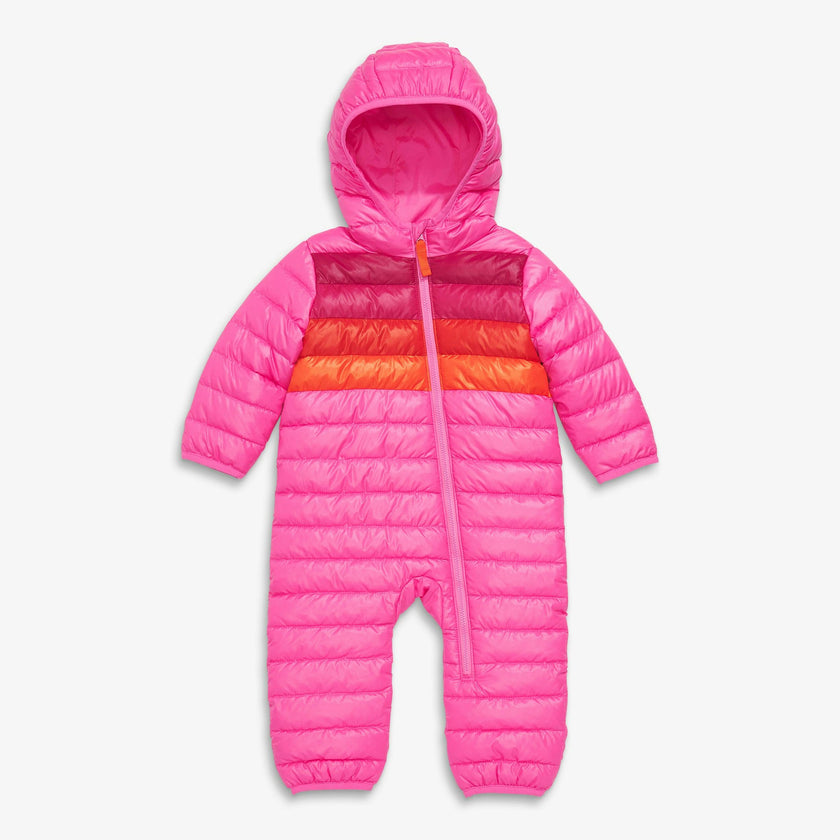 Baby lightweight puffer suit in stripe