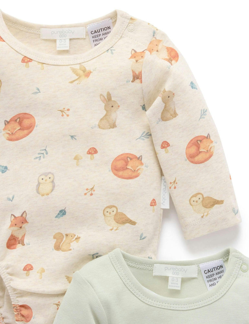 2 Pack Bodysuit Woodland Print