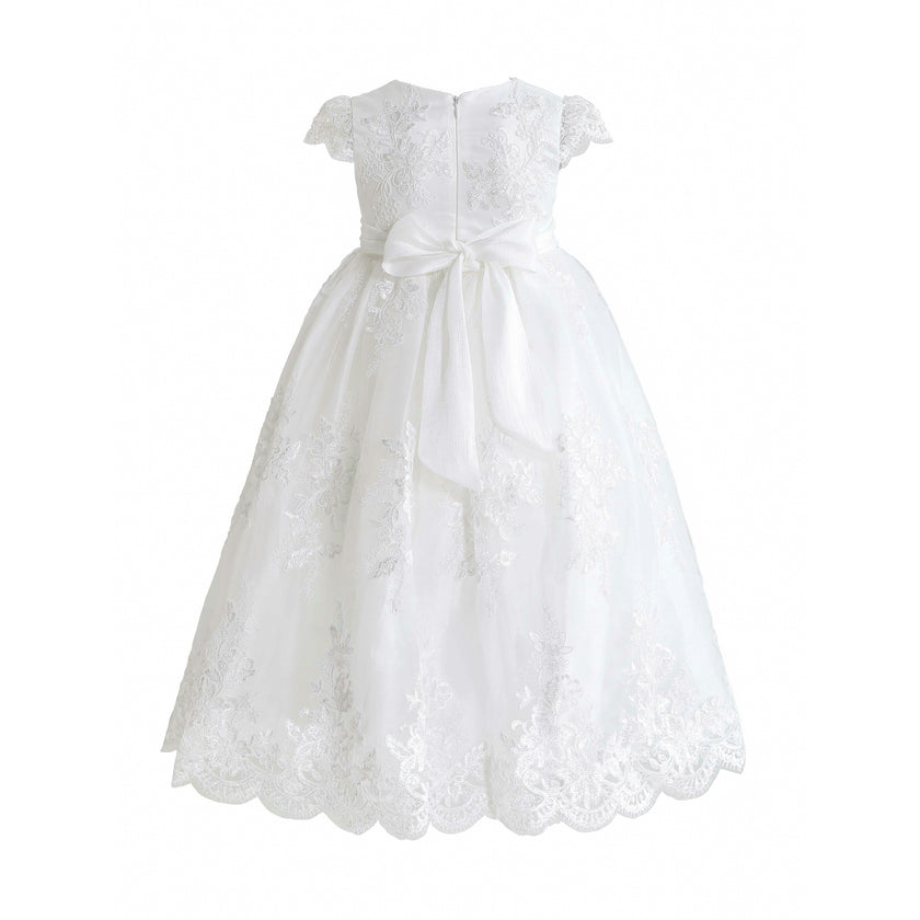 White Valina Lace Communion Dress