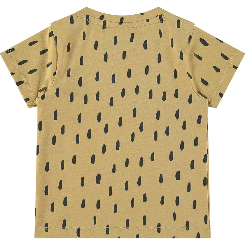 Dotted Round Neck Short Sleeve T-Shirt