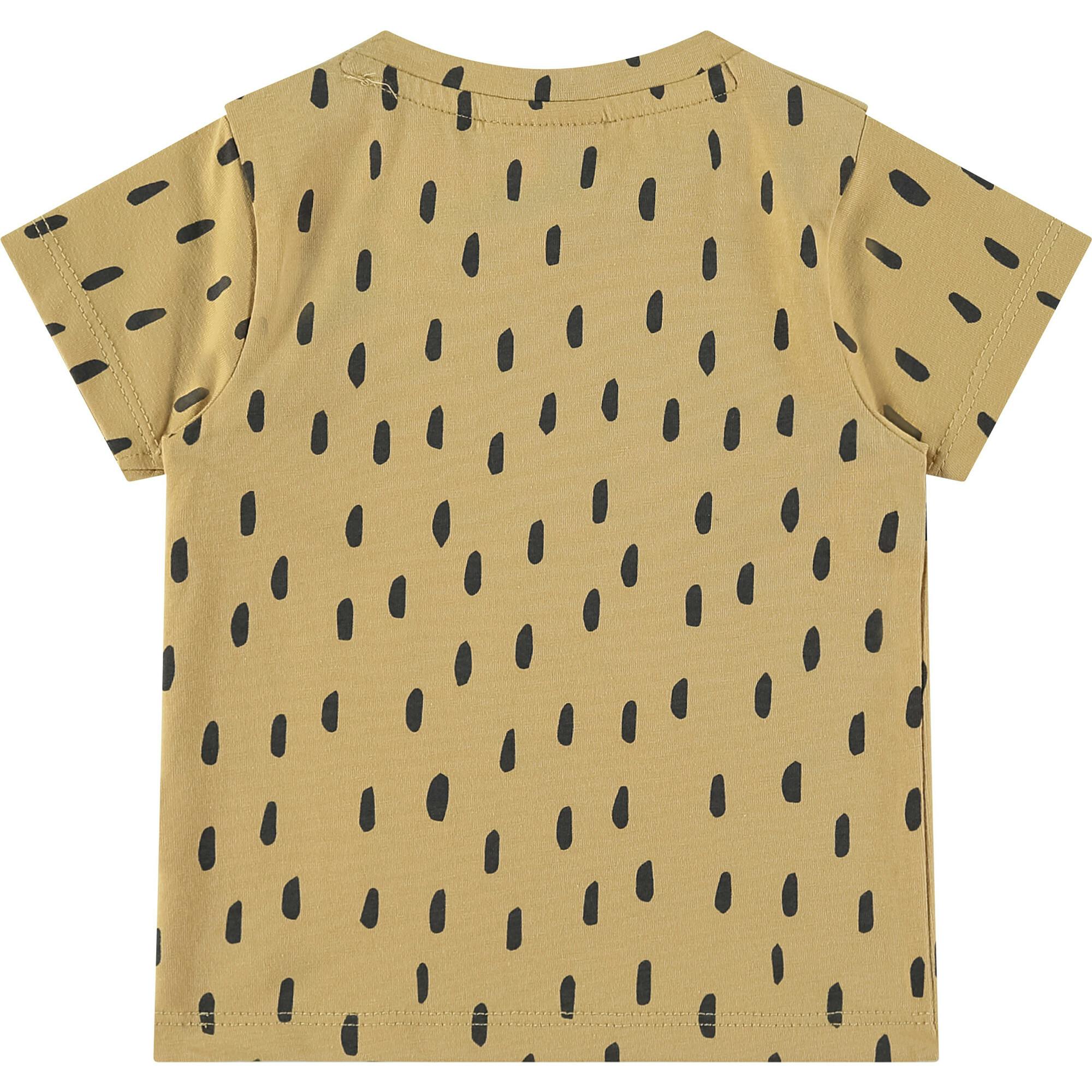 Dotted Round Neck Short Sleeve T-Shirt