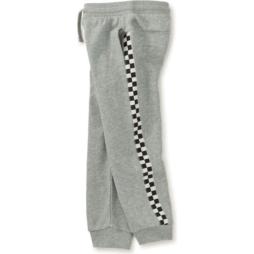 Stripe-Out Elastic Waist Drawstring Pocket Joggers, Grey
