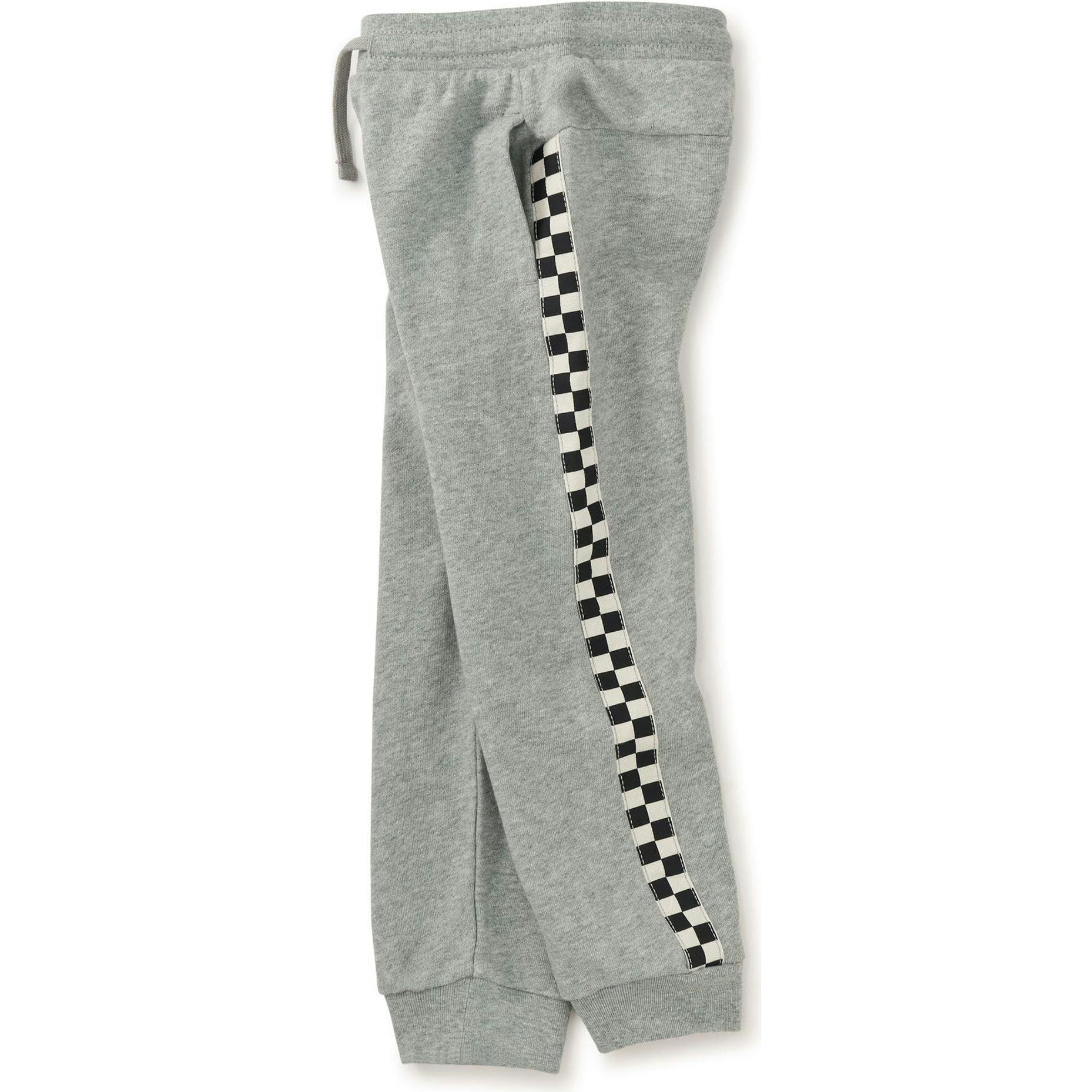 Stripe-Out Elastic Waist Drawstring Pocket Joggers, Grey