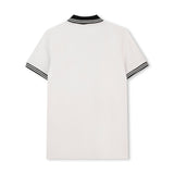 White Contrast Collar Polo