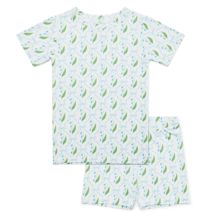 Bluebell Bows Short Sleeve & Shorts Bamboo Toddler Pajama Set