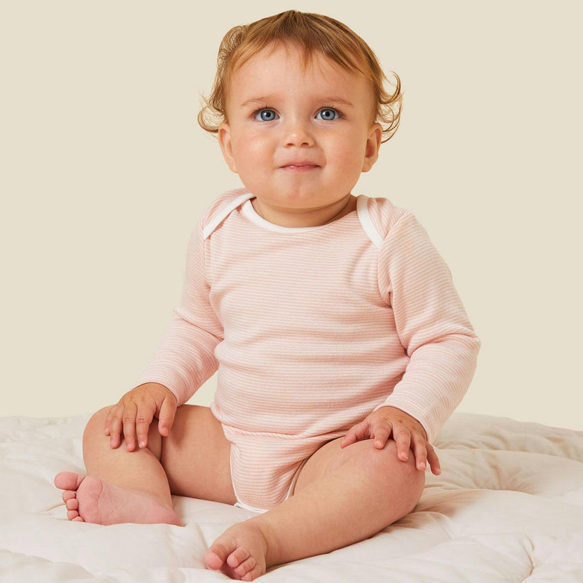 Long Sleeve Bodysuit - Blush Stripe