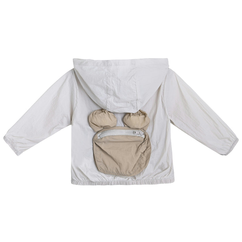 Gray Pocket Hooded Jacket
