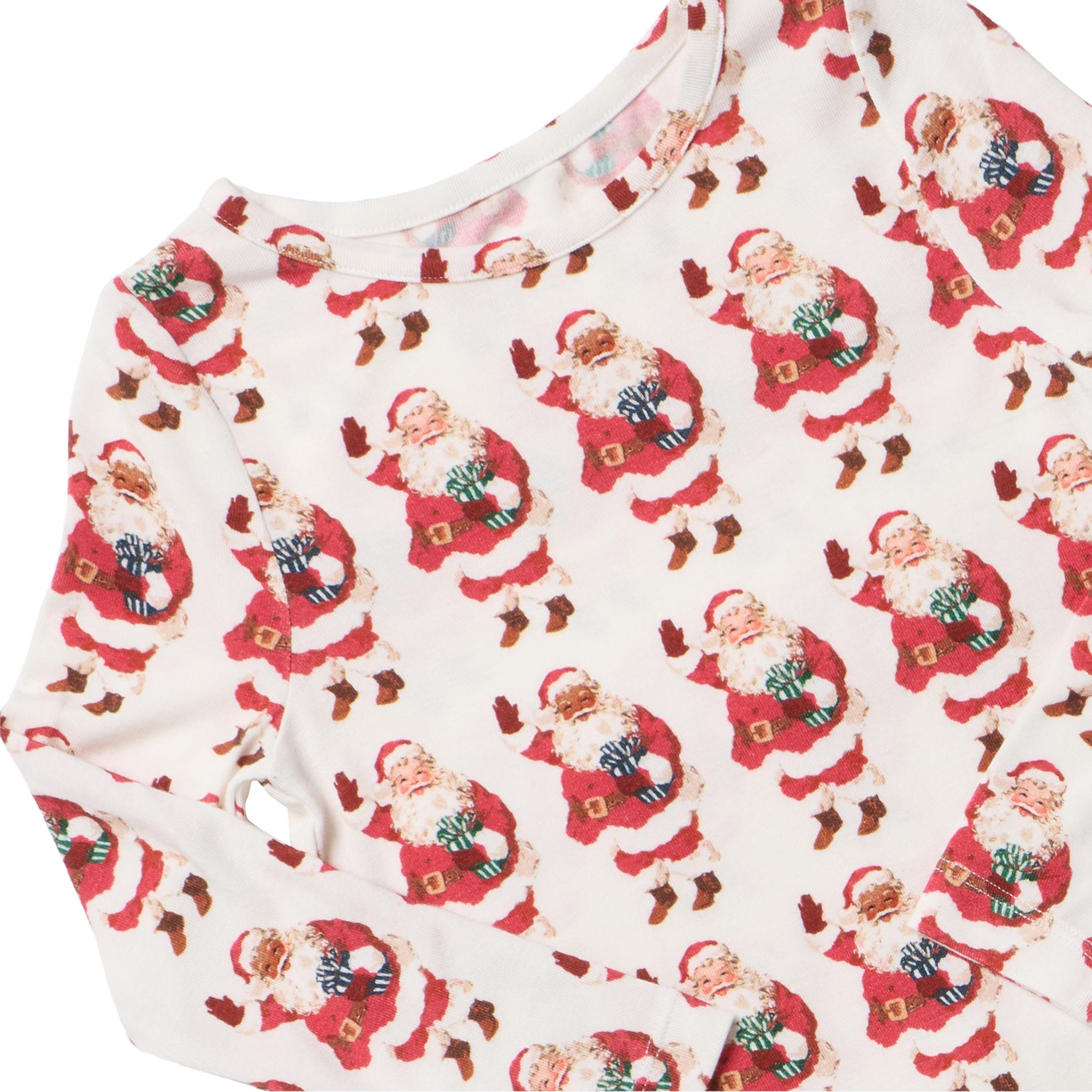 Kids Bamboo PJ Set - Vintage Santas