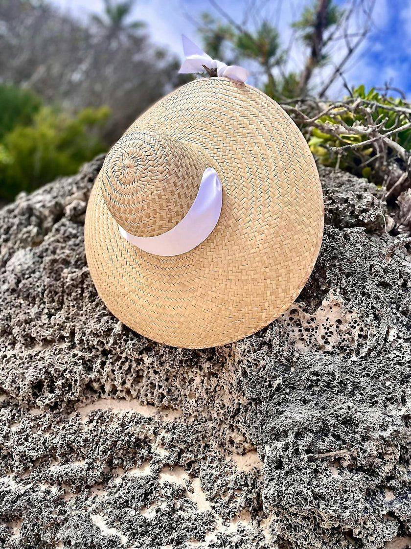 Geranium Sun Hat - Long Red Grosgrain Ribbon
