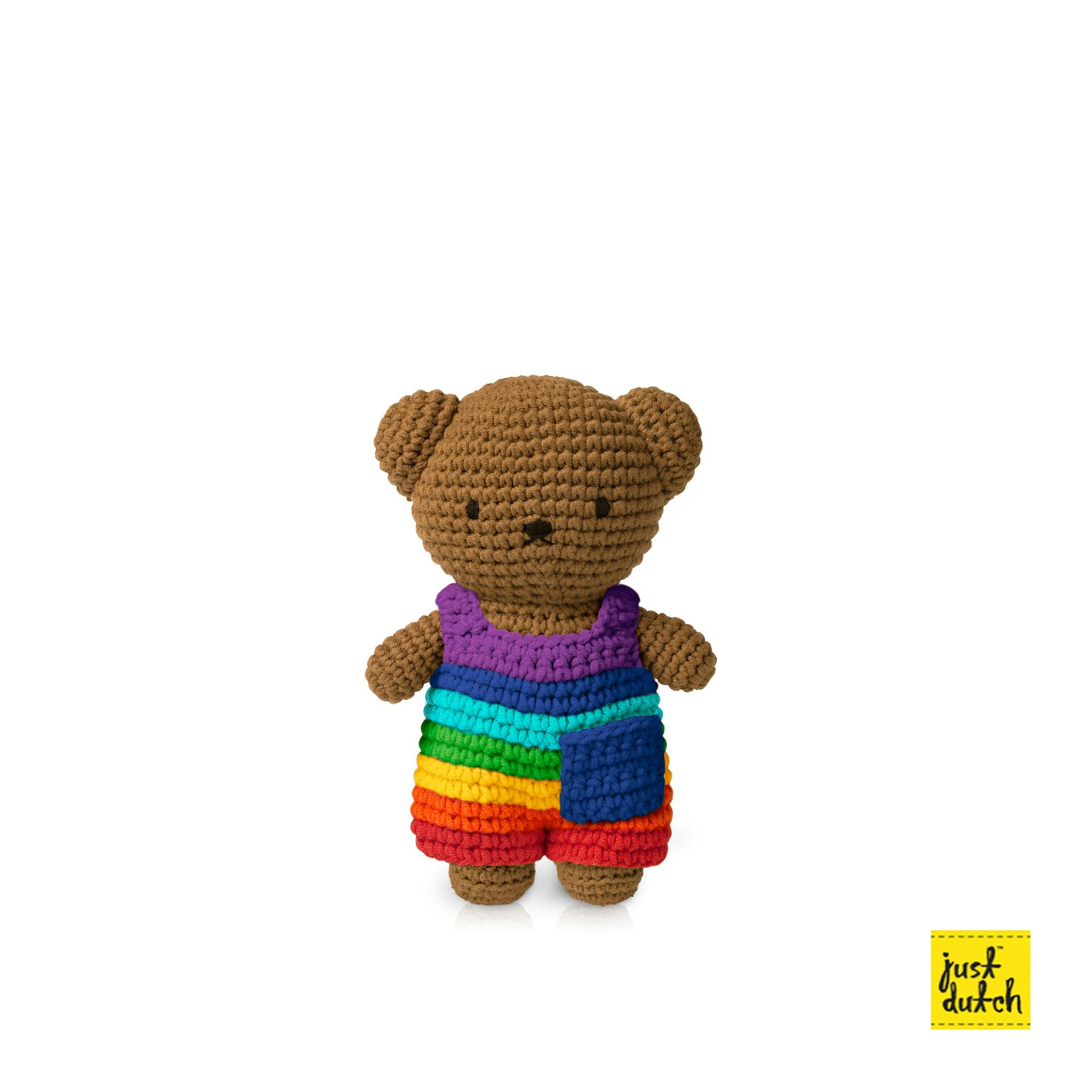 Boris In His Rainbow Overall Crochet Doll