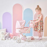 Olivia's Little World Confetti Doll Classic Stroller with Removable Bassinet