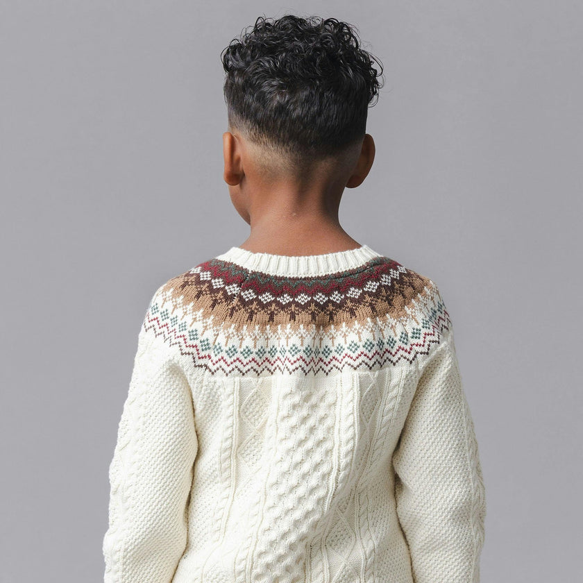 Organic Fair Isle Cable Sweater
