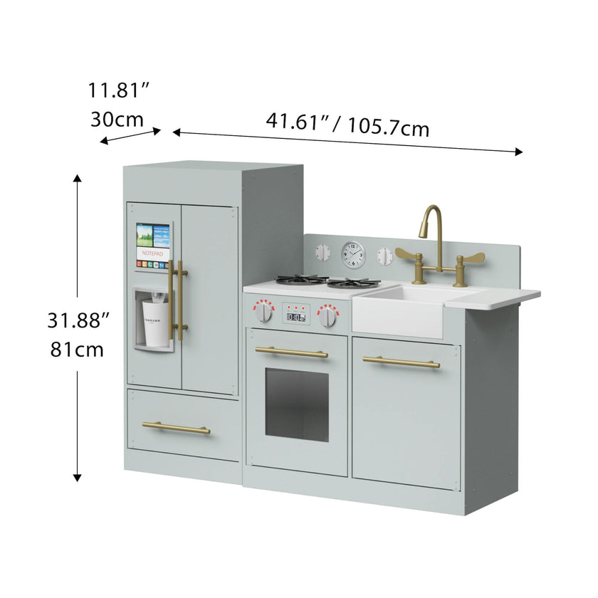 Little Chef Charlotte Modern Play Kitchen, Silver Gray/Gold