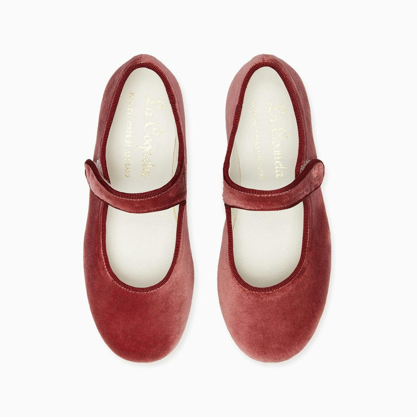 Dusty Pink Velvet Girl Mary Jane Shoes