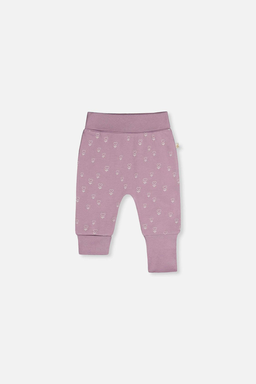 Two Pack Organic Cotton Evolutive Pants Purple Floral Print