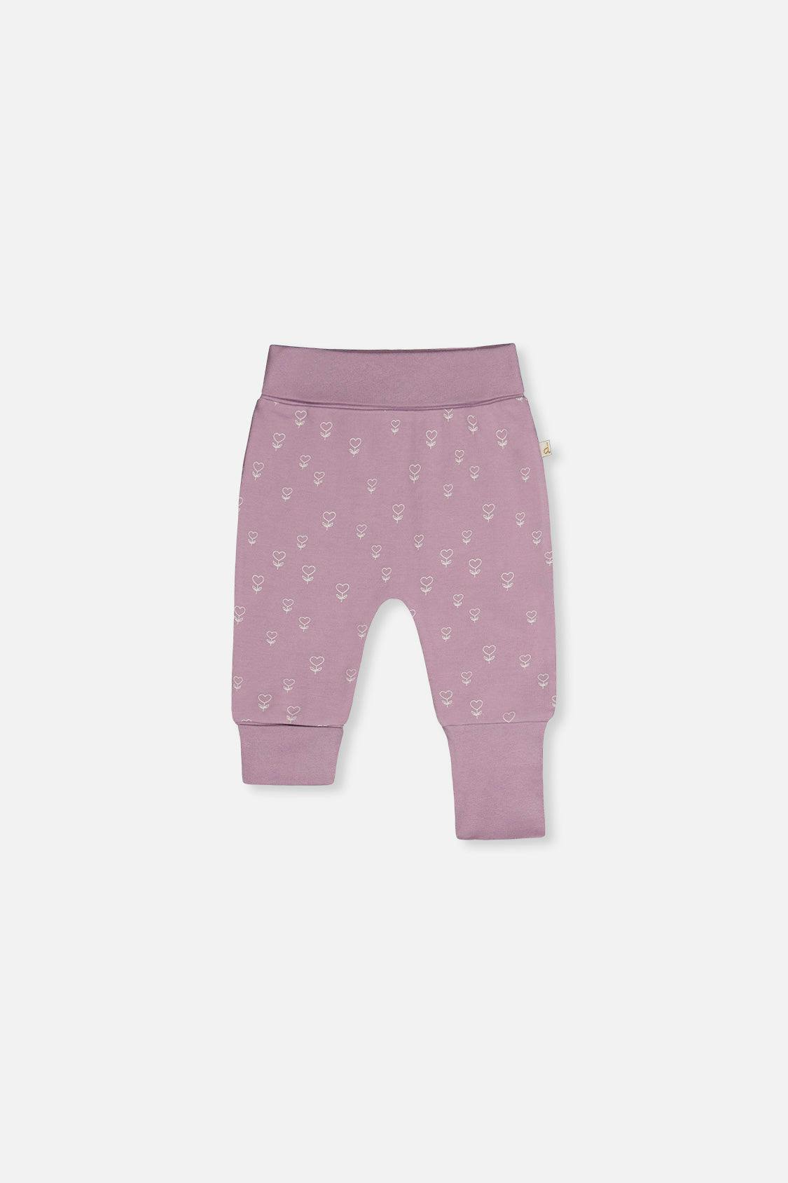 Two Pack Organic Cotton Evolutive Pants Purple Floral Print
