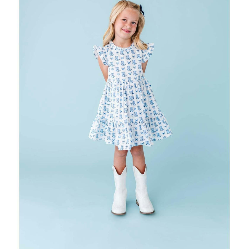 Blue Belle Ruffle Dress