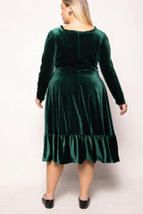 Cypress Dress in Green Velvet