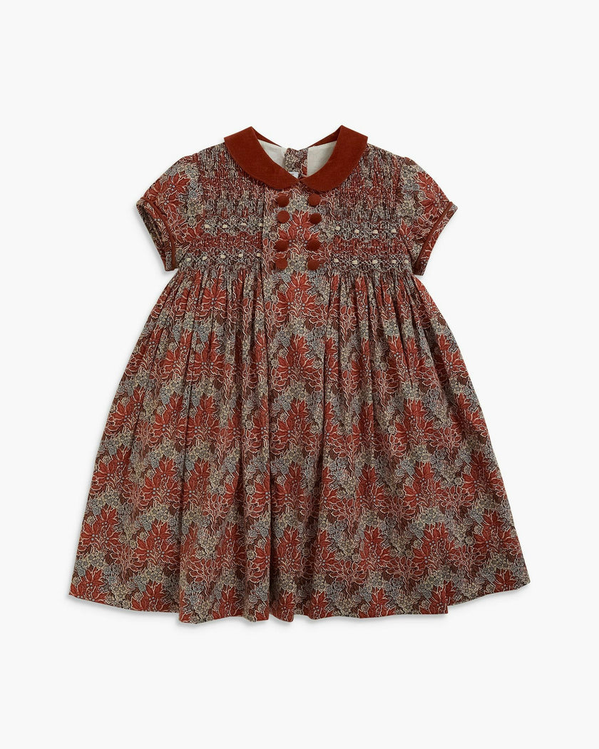 Leopolda Dress Rust Blue Liberty