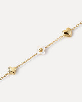 Gold Charm Bracelet - Azura Bracelet Mother of Pearl