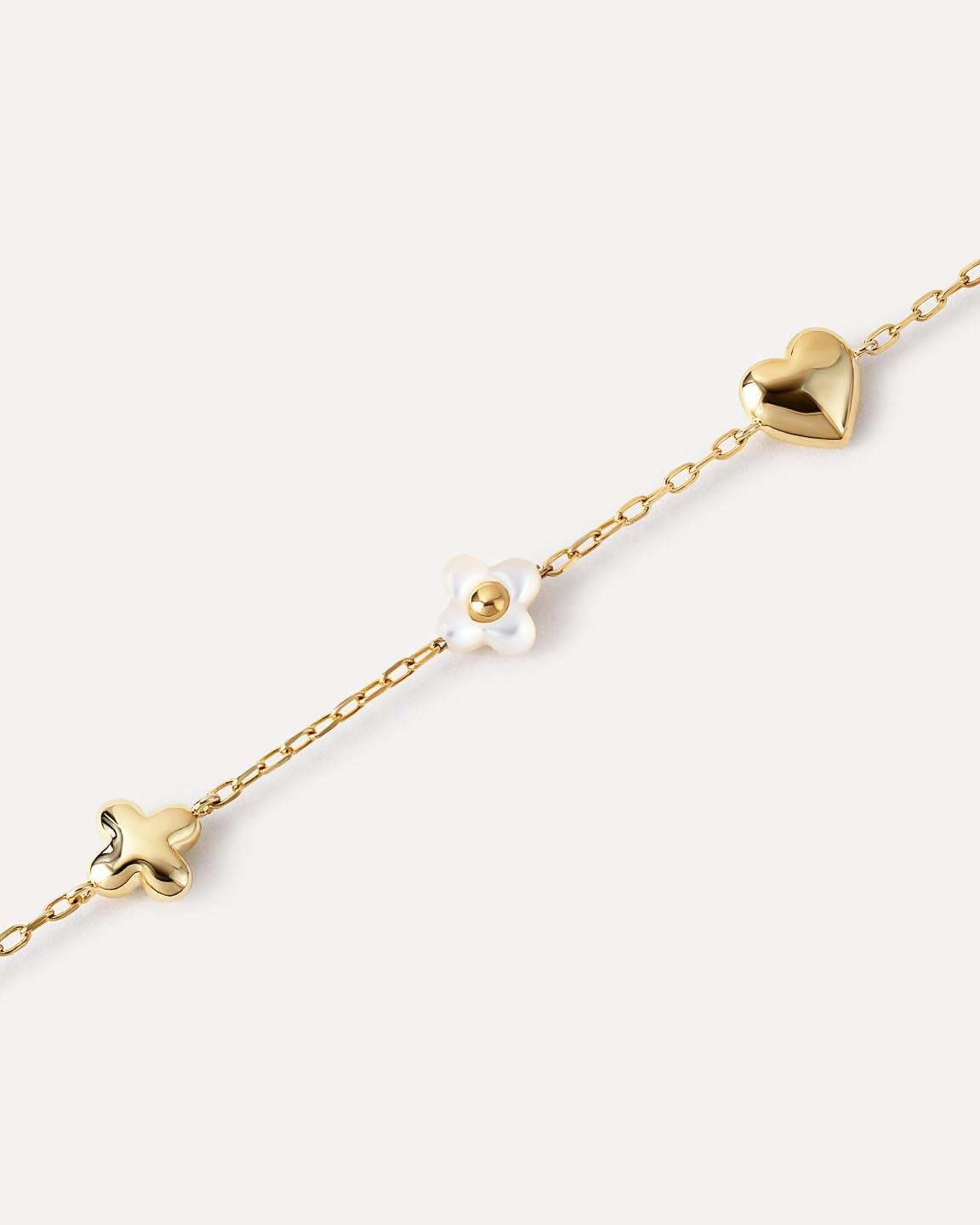 Gold Charm Bracelet - Azura Bracelet Mother of Pearl