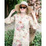 Women'S Wildflower Pop-Up Retro Garden Ribbon Sun Hat