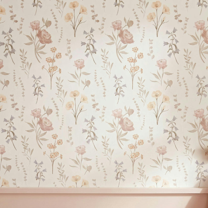 Violet Wildflower Nursery Wallpaper