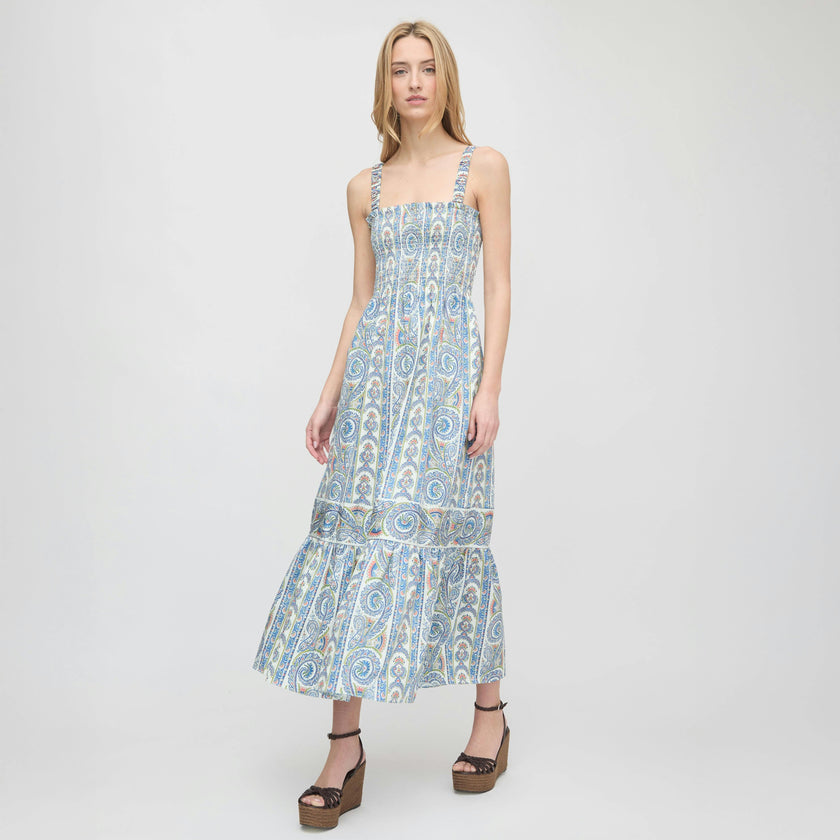 The Anjuli Nap Dress - Blue Corsica Paisley