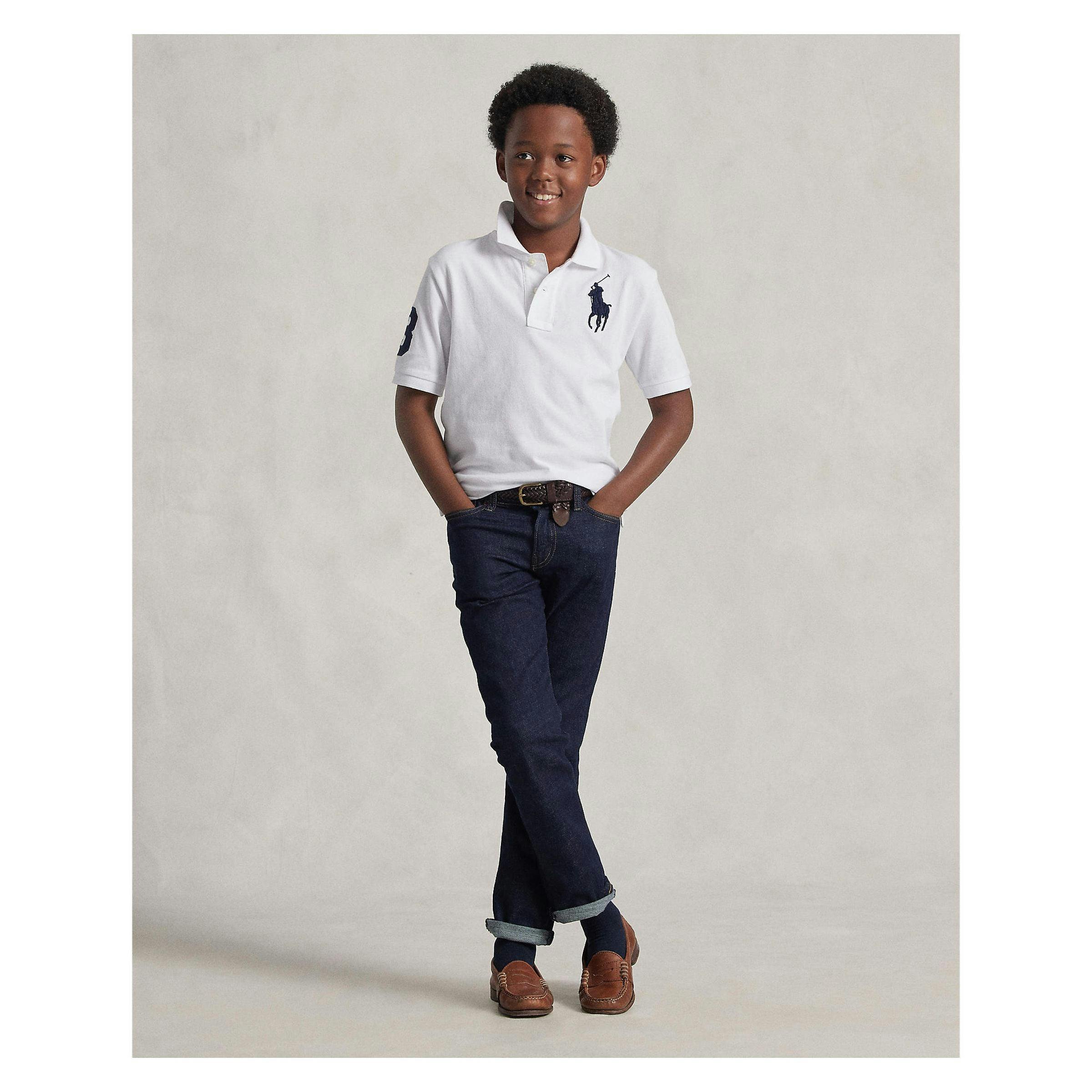 White Logo Patch Jr Polo