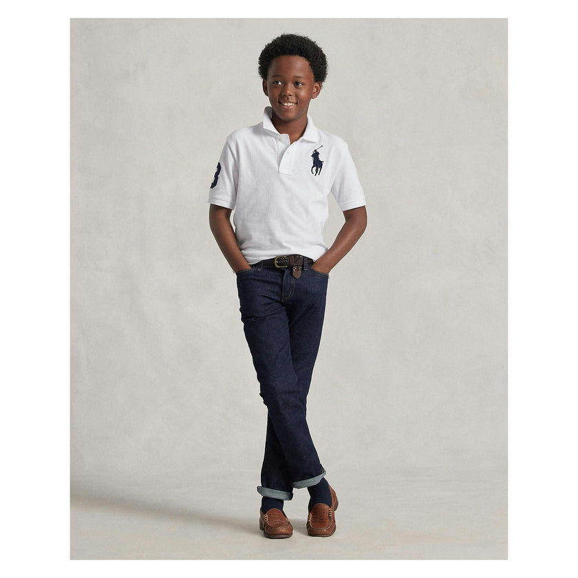 White Logo Patch Jr Polo
