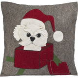 Hand Felted Wool Christmas Pillow - in Box - 20"