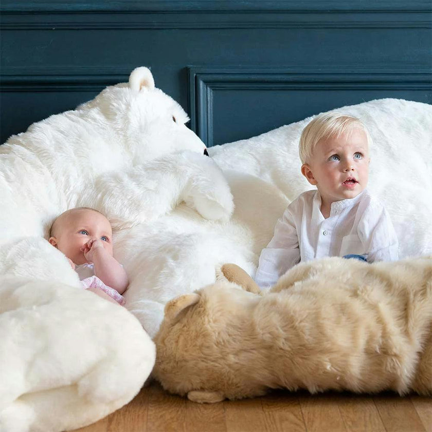 LA PELUCHERIE My Sleeping Lucien Bear - White