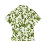 Island Leaf Collar Button-Up Shirt and Shorts Set