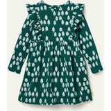 Recycled Cotton Snowy Pine Ruffle Dress