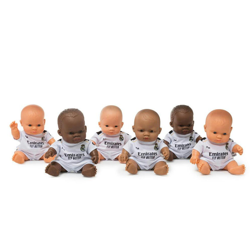 Baby Girl Doll 8 1/4 inch with Real Madrid Soccer Jersey
