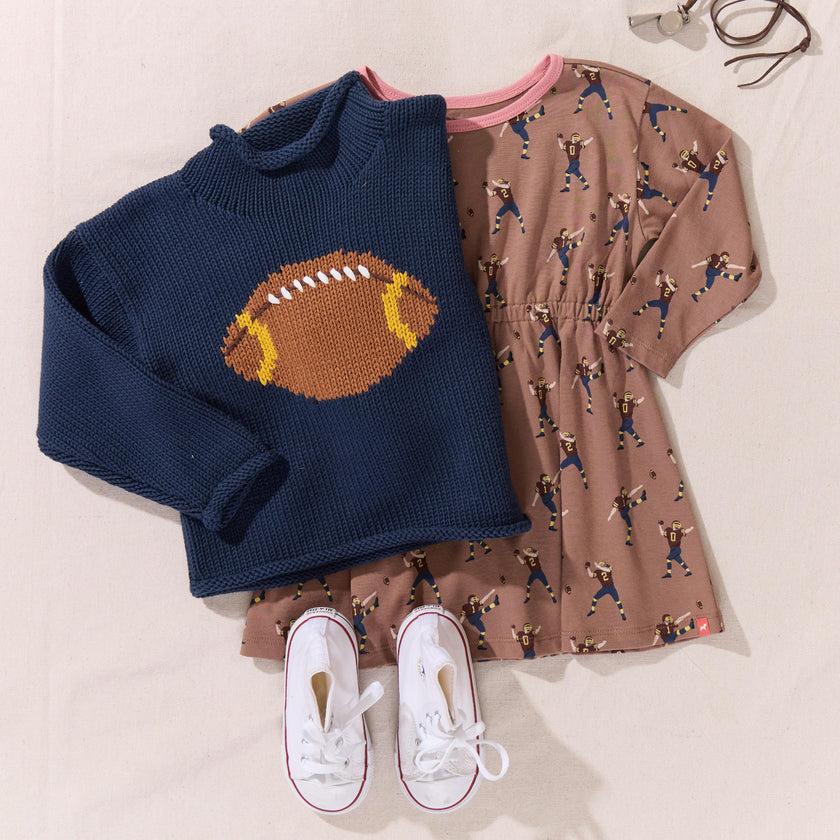 Playground Long Sleeve Dress, Football Player