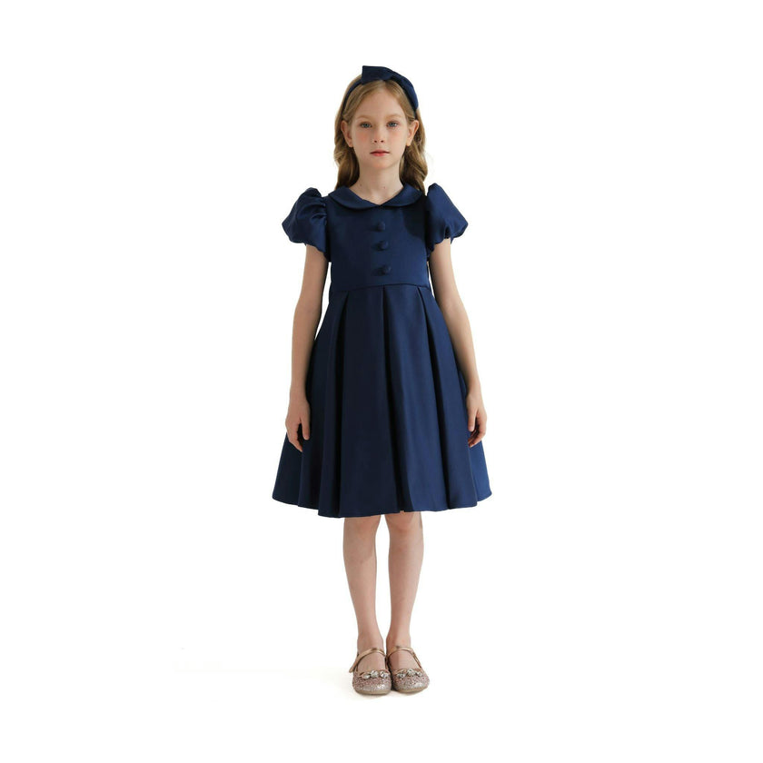 Navy Barrymore Teacup Button Dress