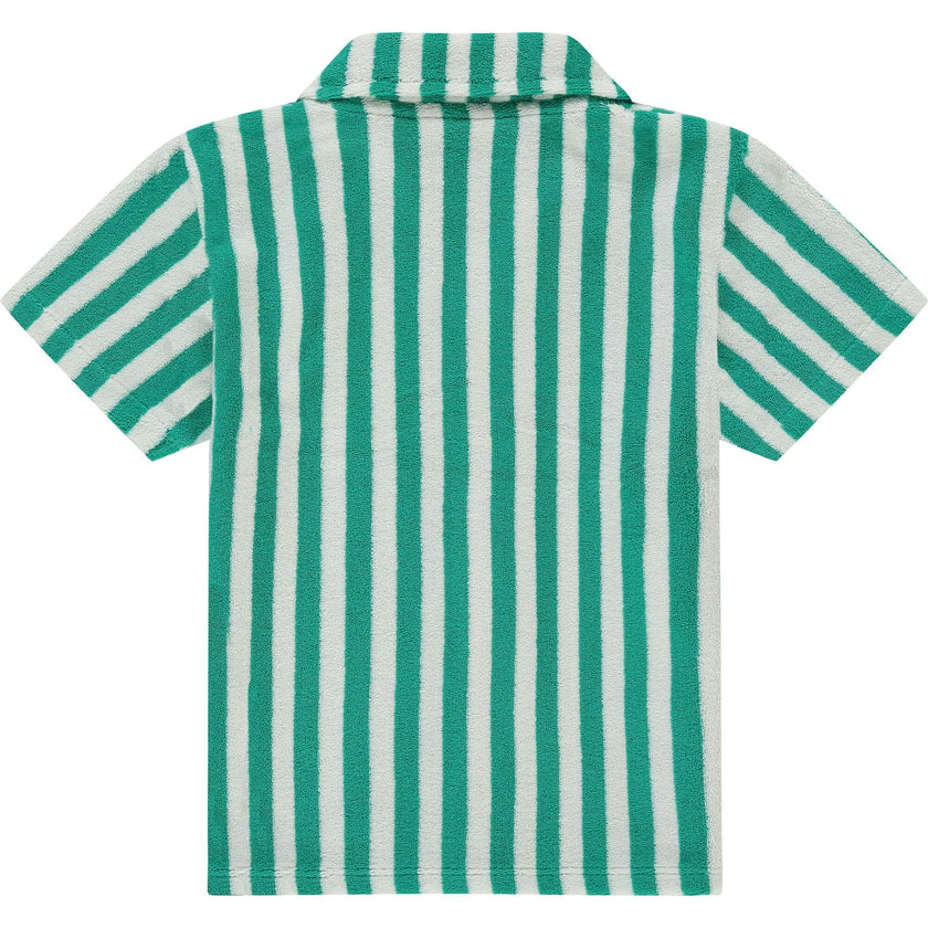 Terry Striped Button Down