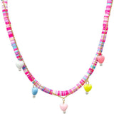 Girl's Colorful Disk Necklace & Charm Duo