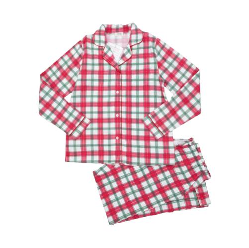 Holiday Plaid - Adult Long Sleeve Coat Style and Pant with Pockets