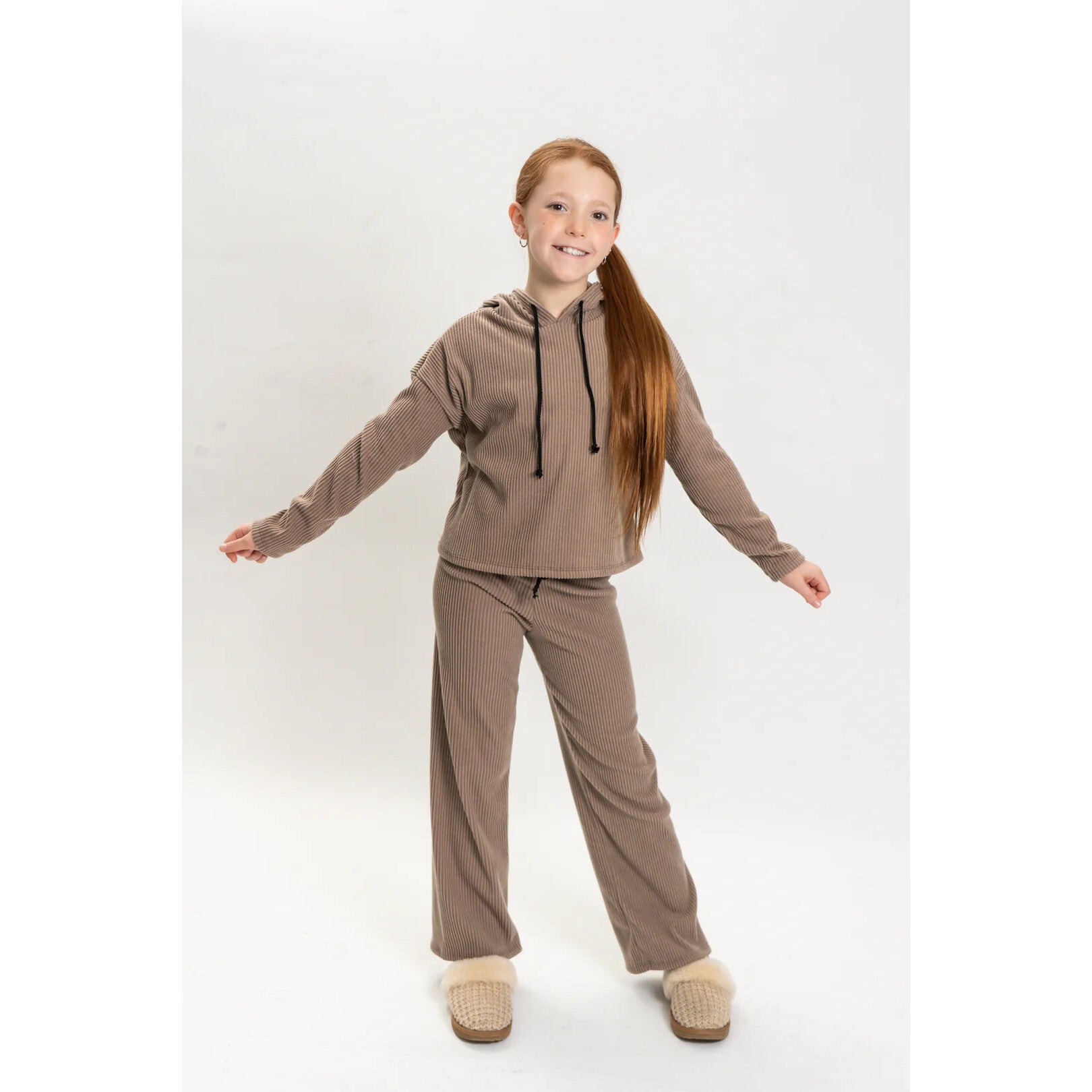 Girls 3 Pc Rib Sweat Set
