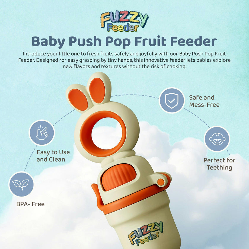 Baby Push Pop Fruit Feeder - Orange
