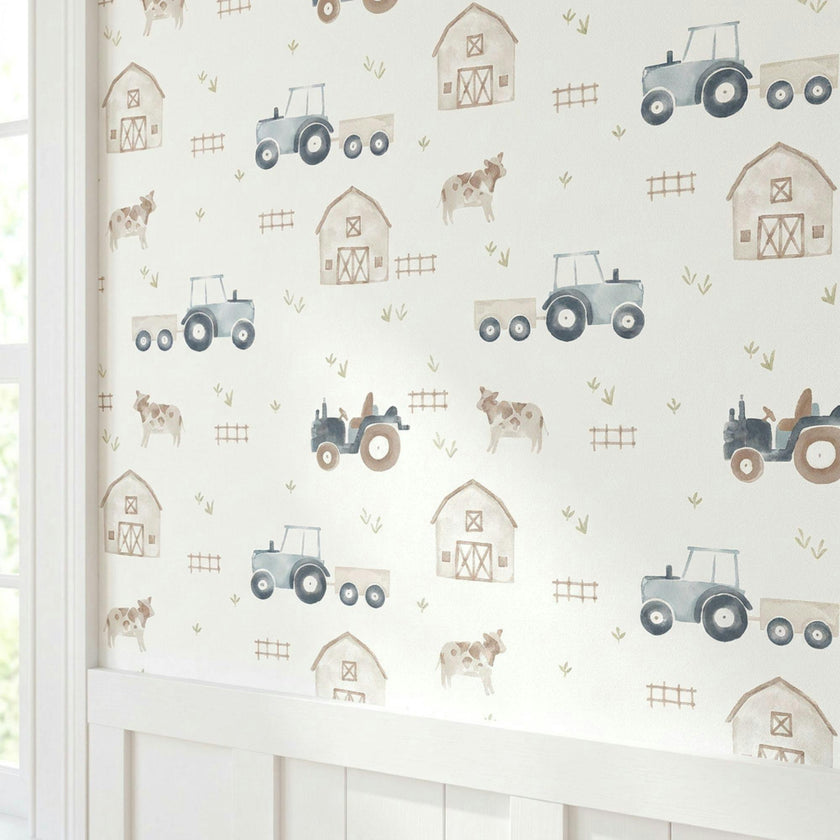 Charlie On the Farm Nursery Wallpaper