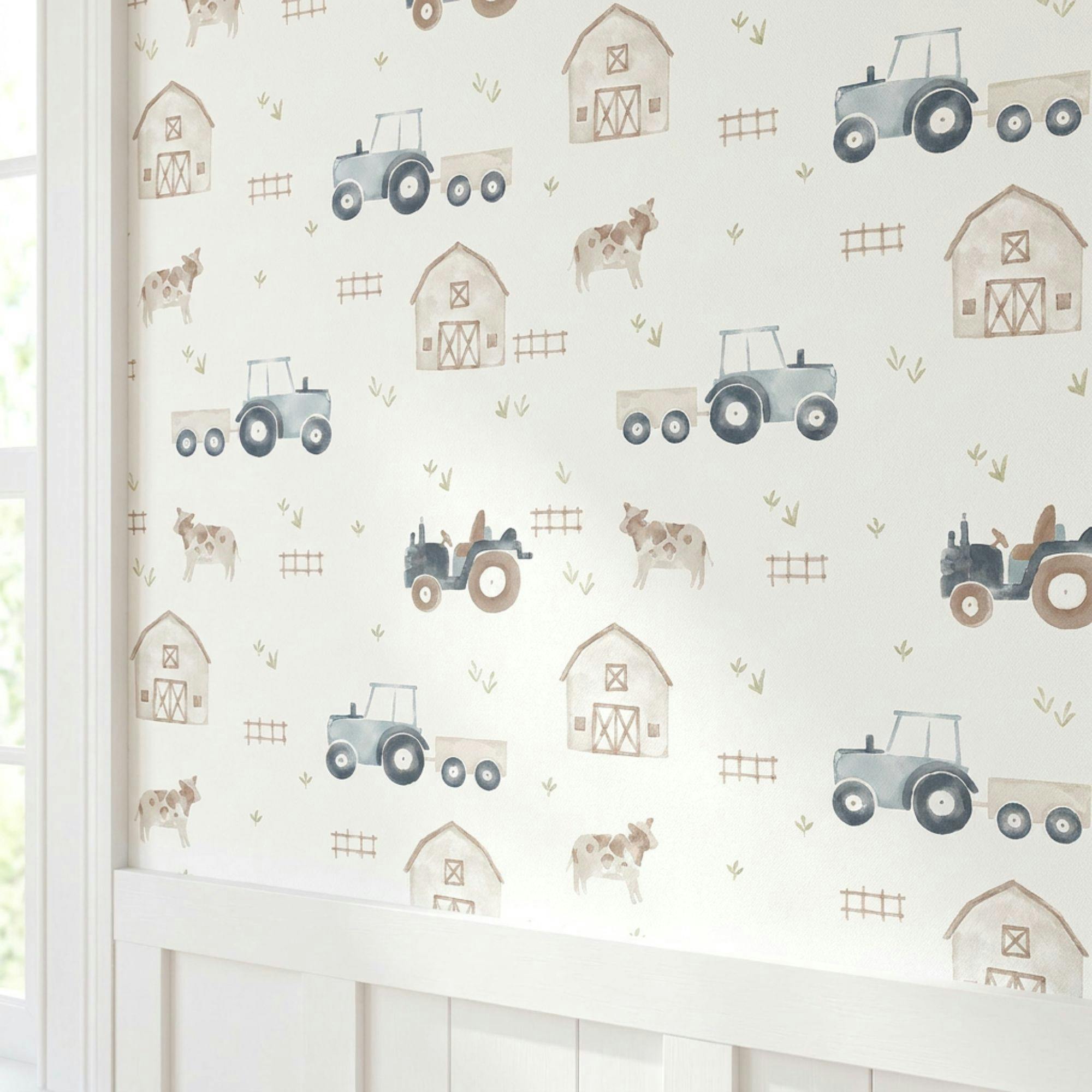 Charlie On the Farm Nursery Wallpaper