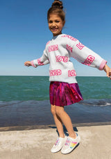 Foil Metallic Pleated Skirt
